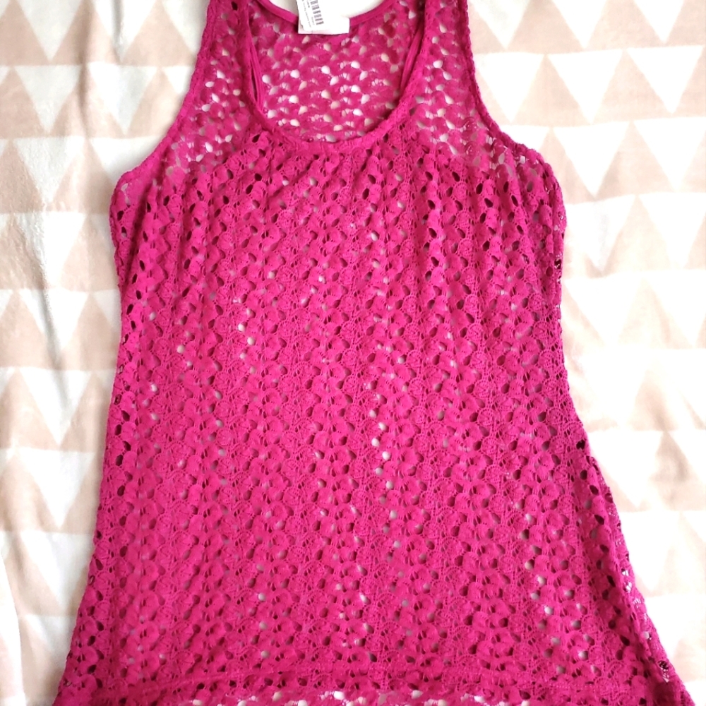 Knitted tank top, Size Large, Passion fusia Color, Pretty Rebelious Brand